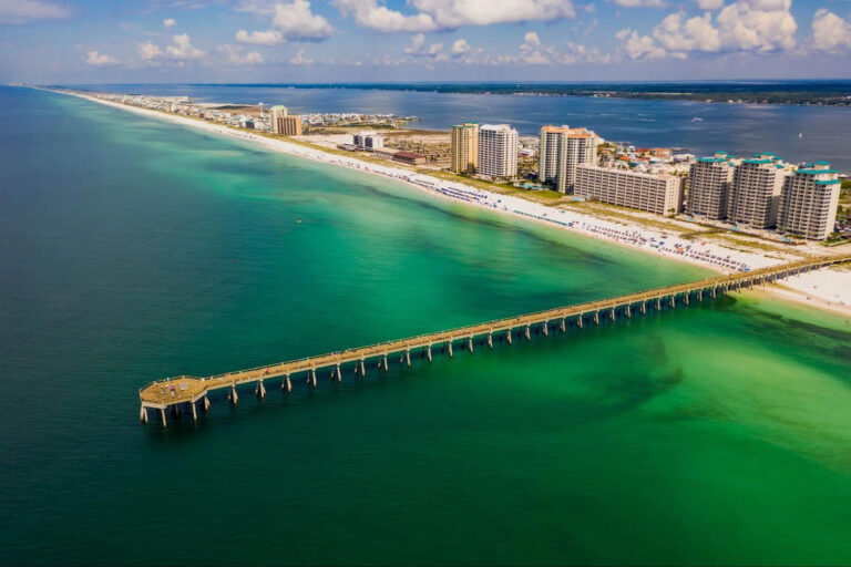 Aerial view of the Navarre Beach Fishing Pier
