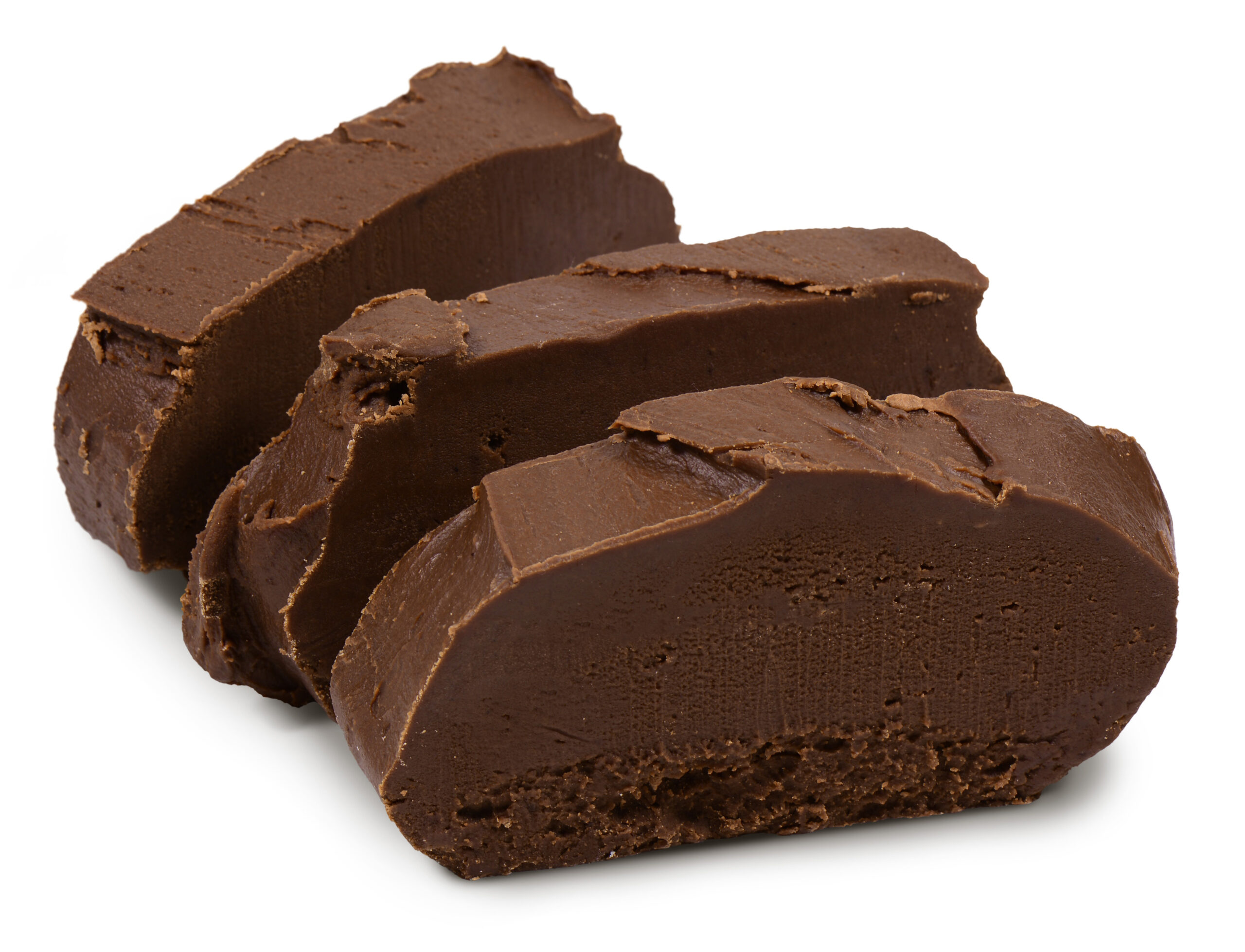 Slices of handmade Kilwins fudge cooked in copper kettles