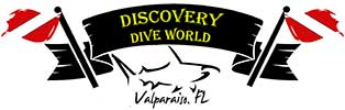 Discovery Dive World storefront and logo in Valparaiso, Florida