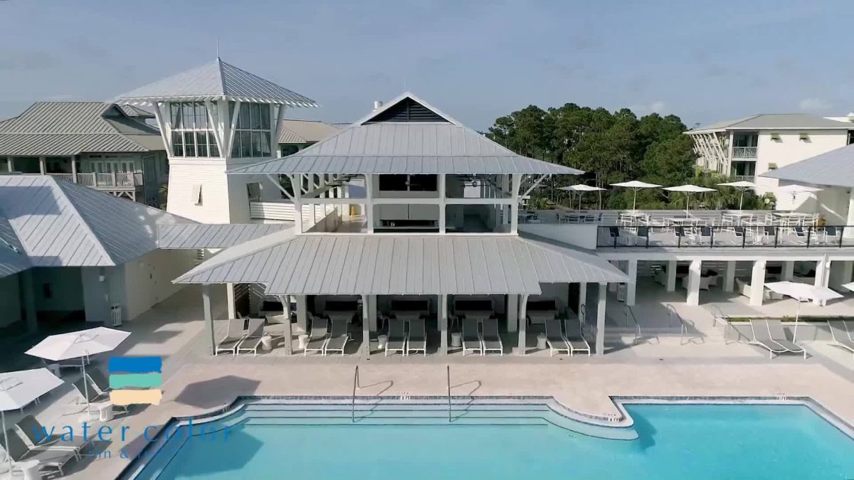 WaterColor Beach Club pools overlooking the Gulf of Mexico, home to WaterColor Grill