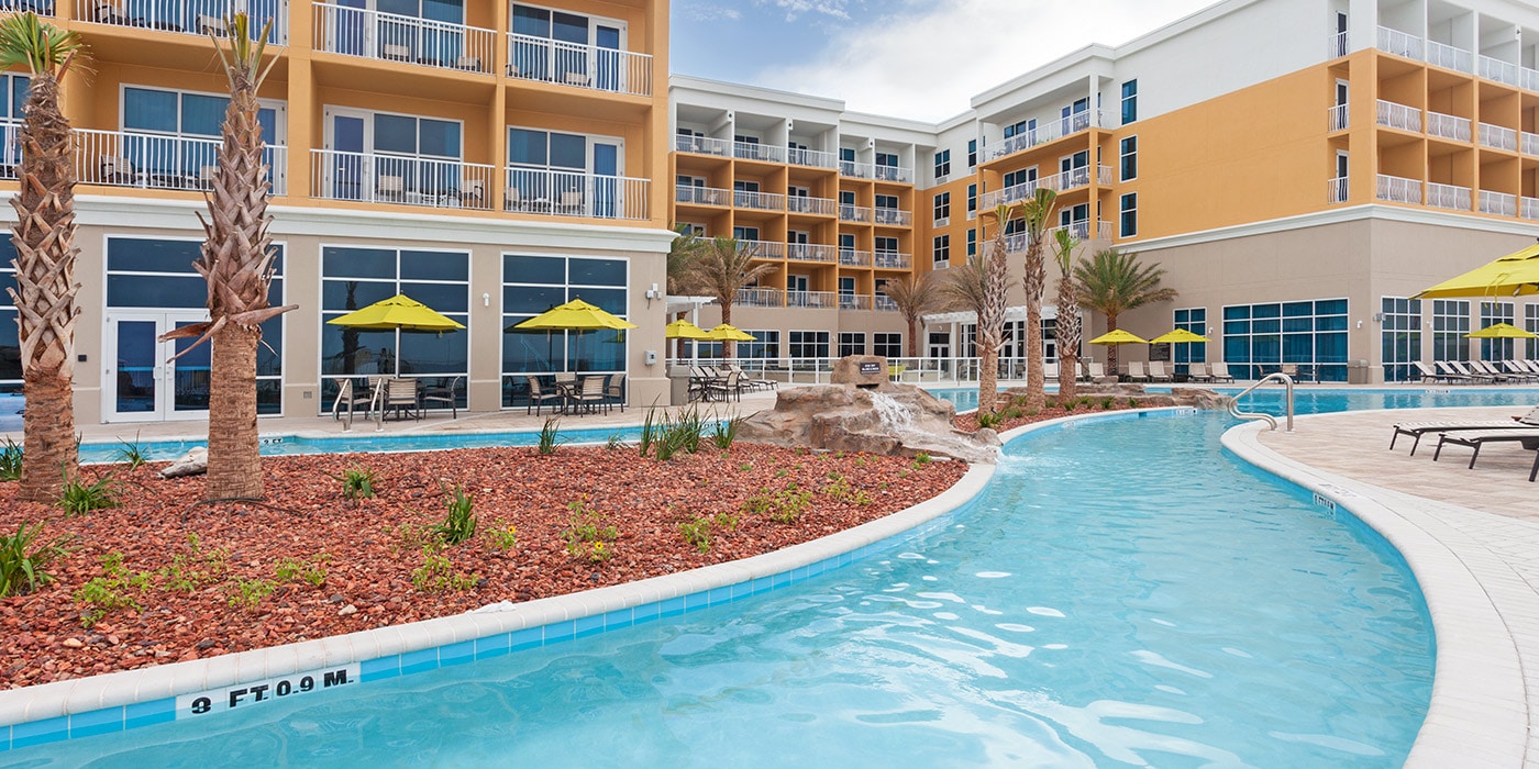 Beachfront pool and lazy river at Hilton Garden Inn Fort Walton Beach