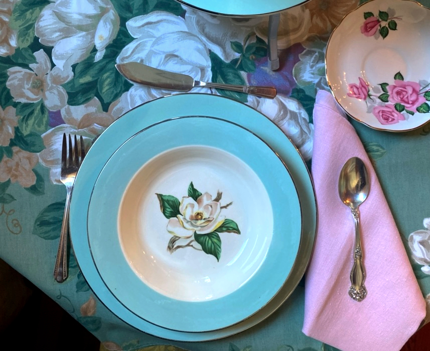 Table setting inside Miss Luci's Tea Room in the historic Forcade House in Bagdad, Florida