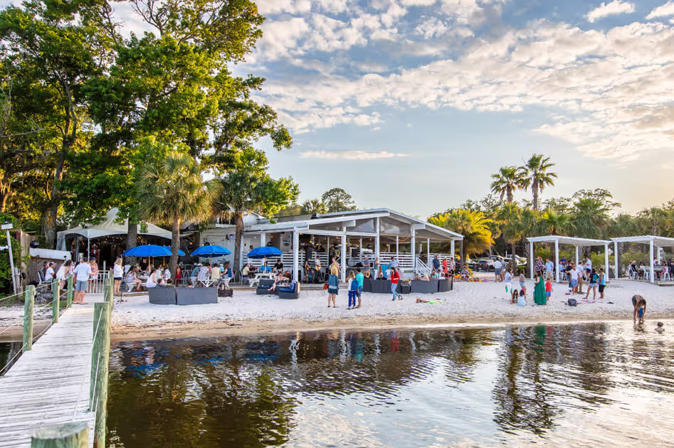 The Bay restaurant waterfront view over Choctawhatchee Bay in Santa Rosa Beach