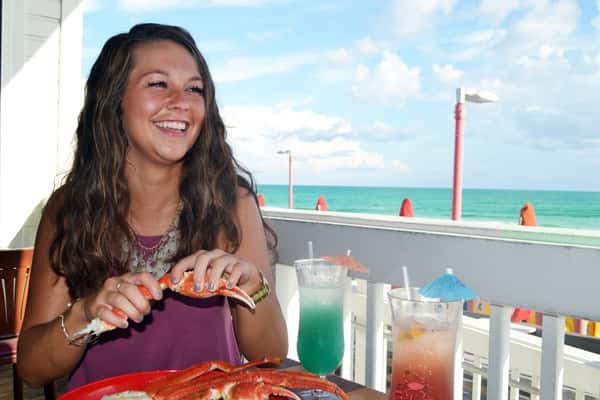 Beachside dining area at The Crab Trap in Destin