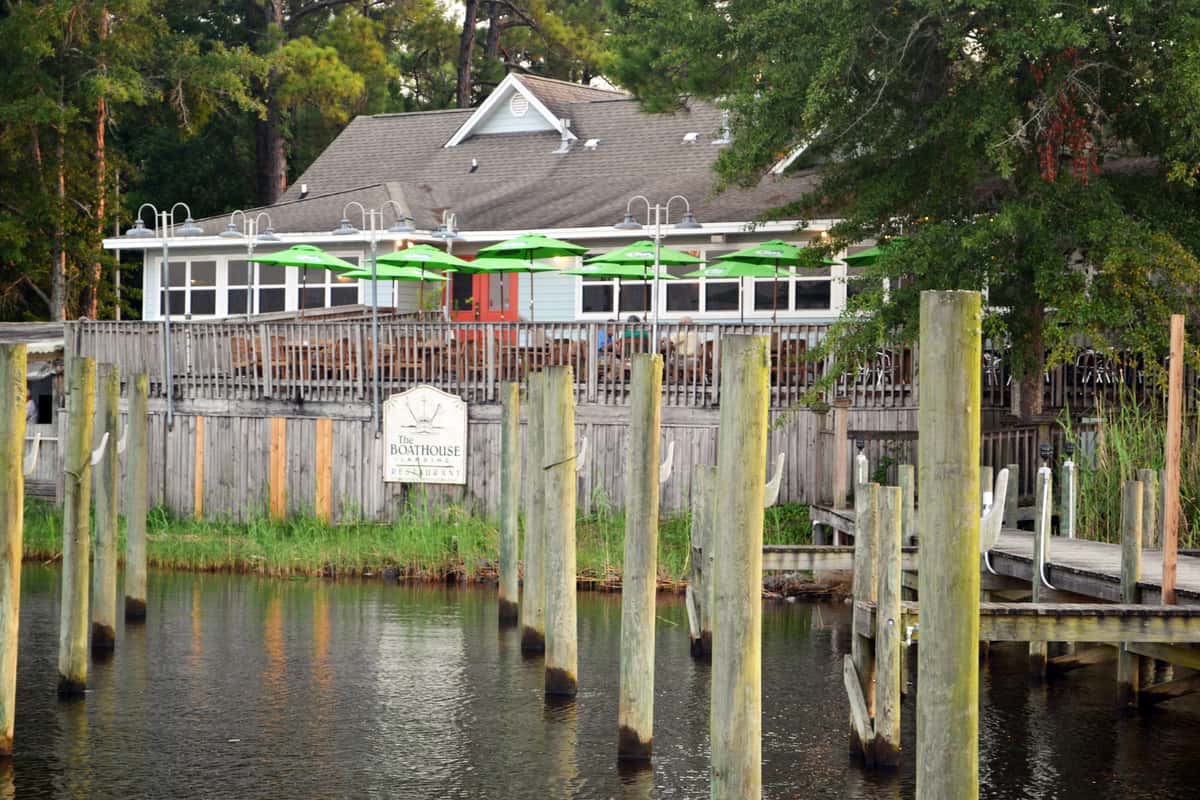 Grouper Parmesan, a signature dish at The Boathouse Landing in Valparaiso, Florida
