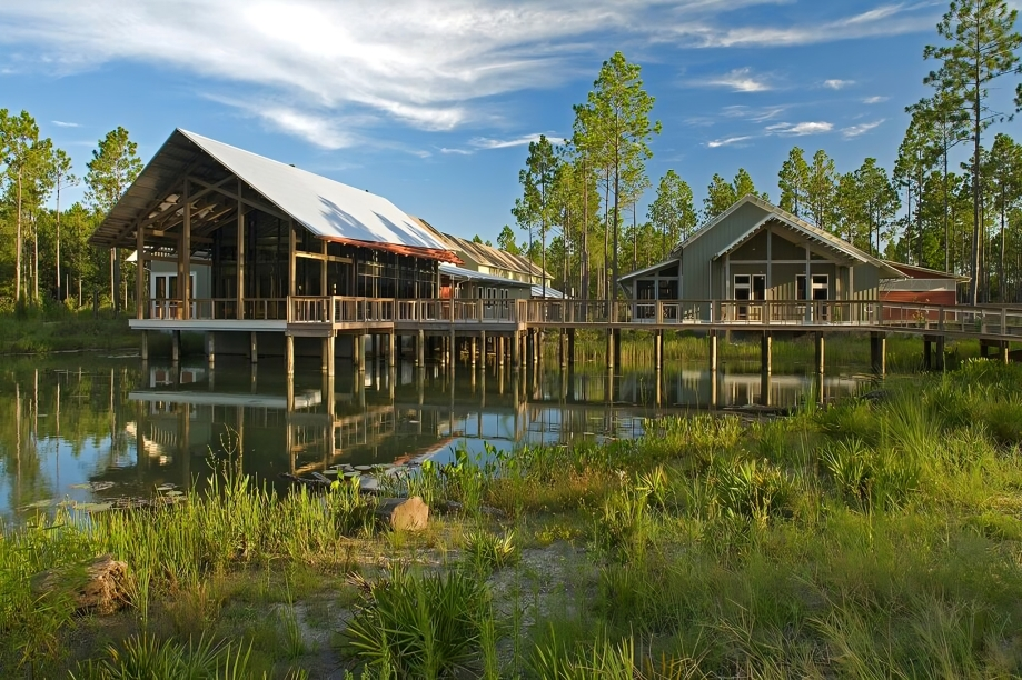 Front entrance of the E.O. Wilson Biophilia Center in Freeport, Florida