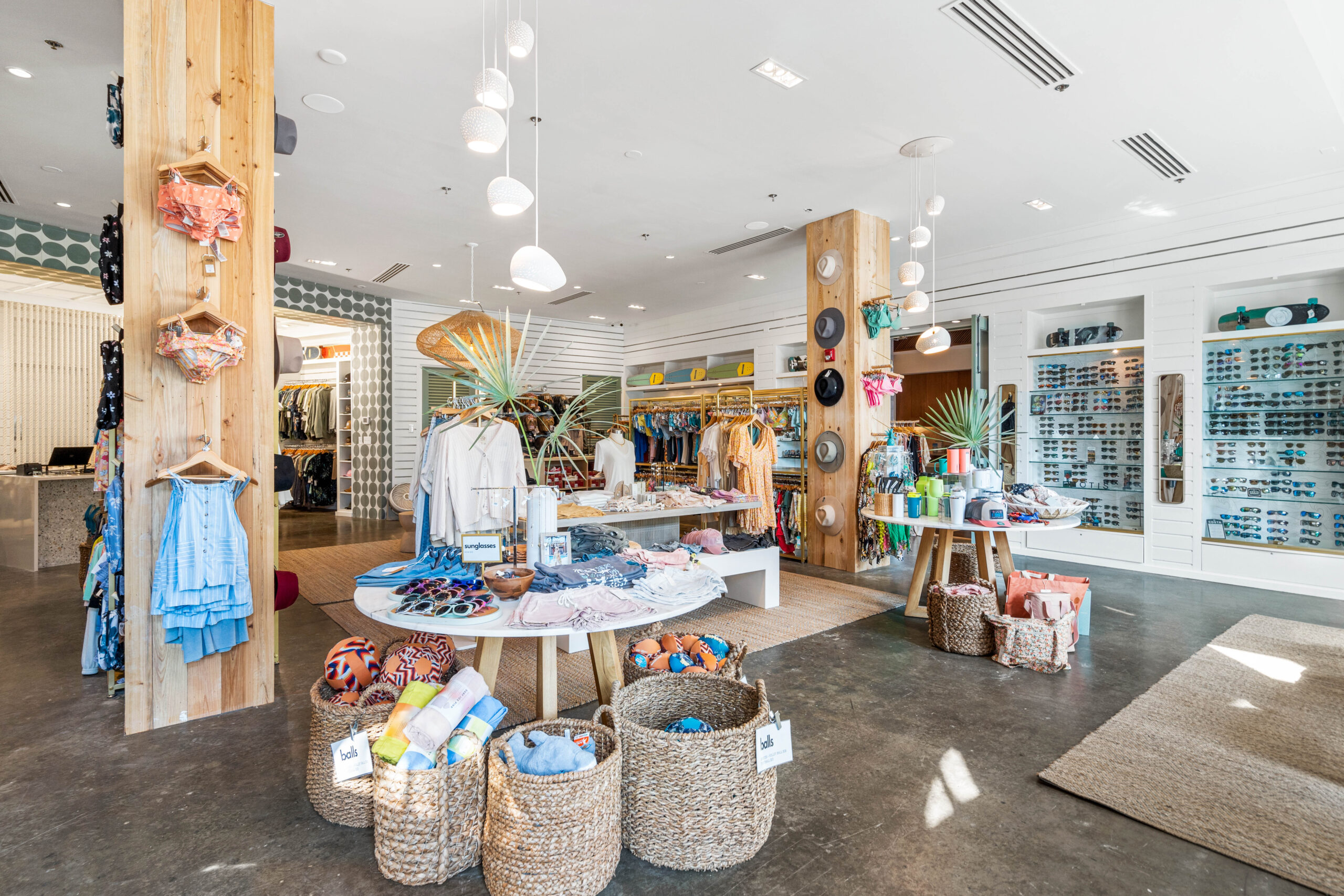 Bombora Sun & Surf storefront in Barrett Square, Rosemary Beach