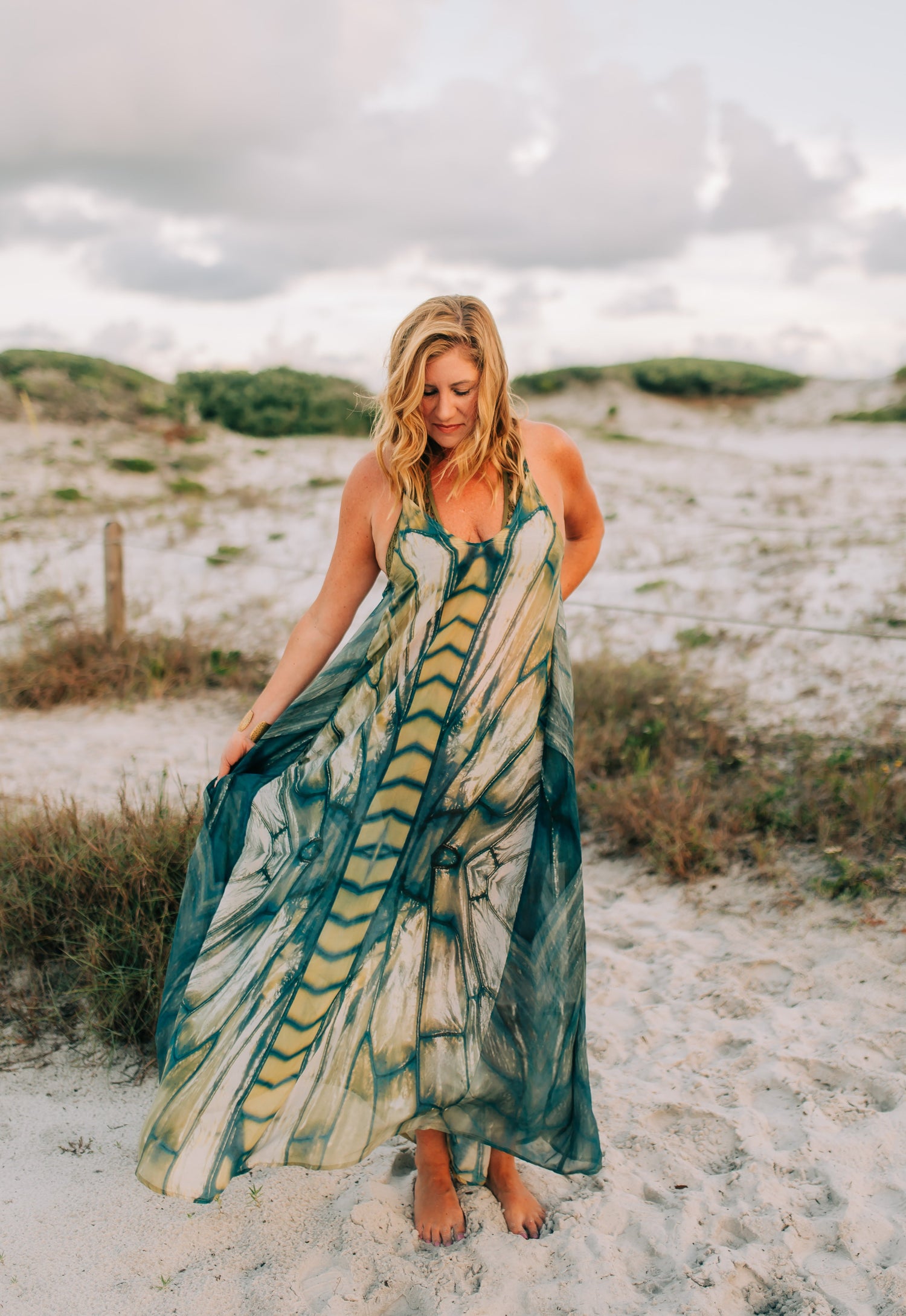Curated dresses on display at Indigo boutique in WaterColor Town Center