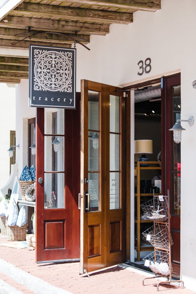 Tracery Interiors storefront in Rosemary Beach town center