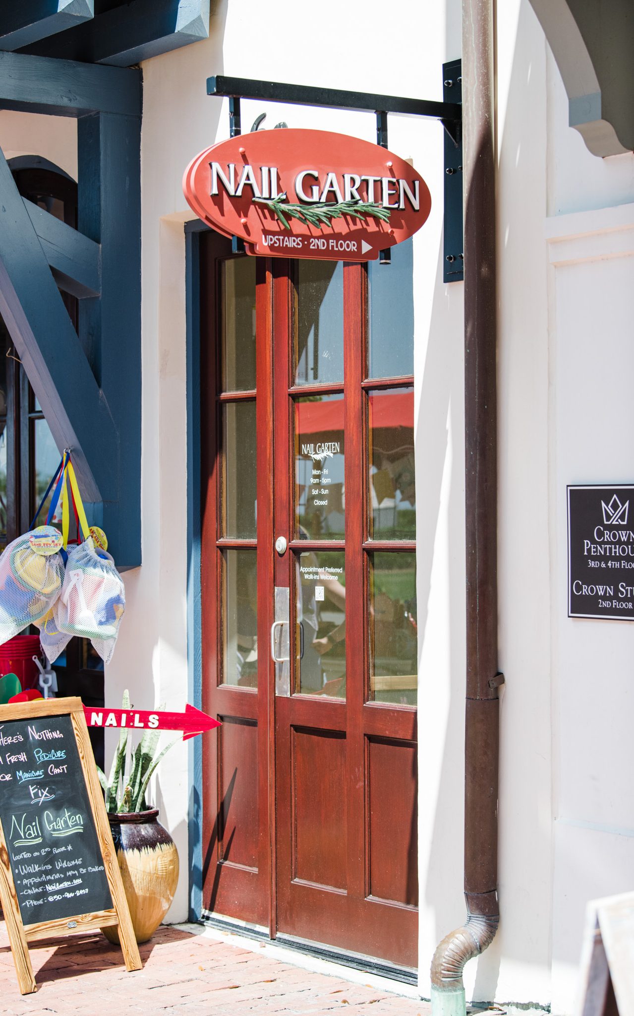 Nail Garten storefront on Main Street in Rosemary Beach