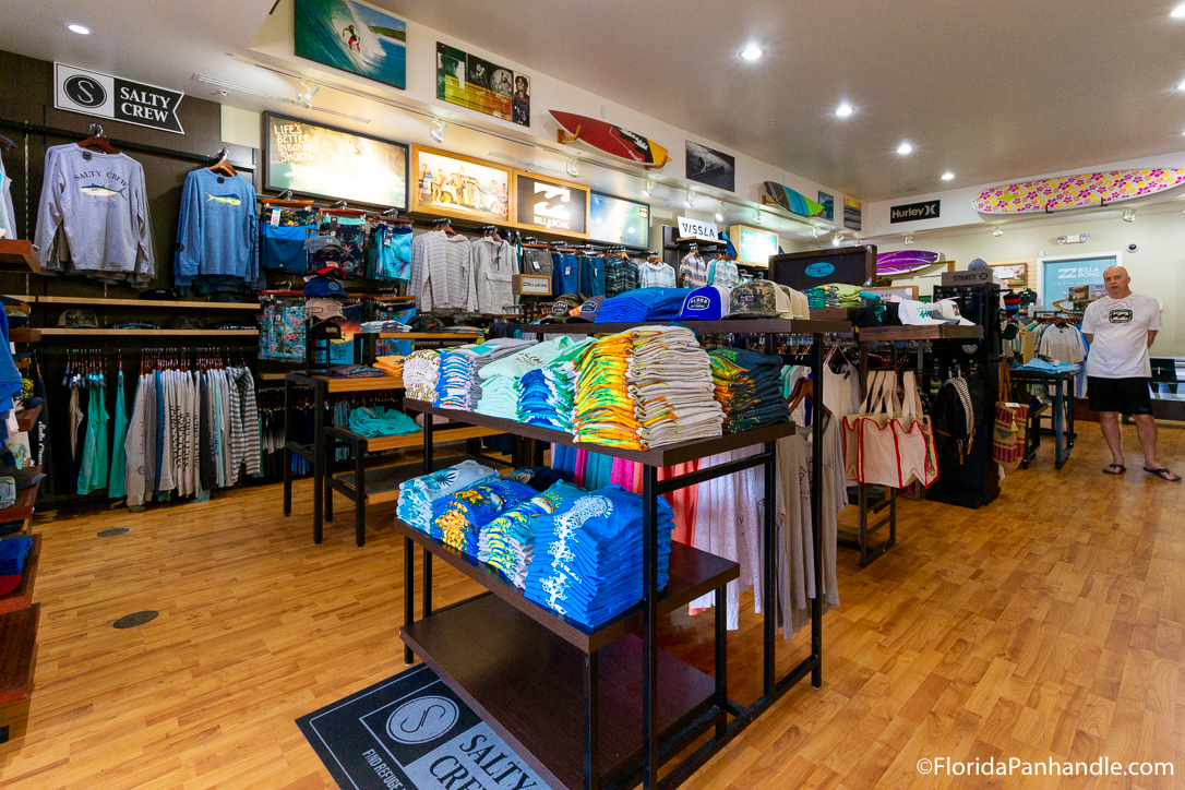 Surf apparel and accessories inside Aloha Surf Company in Destin