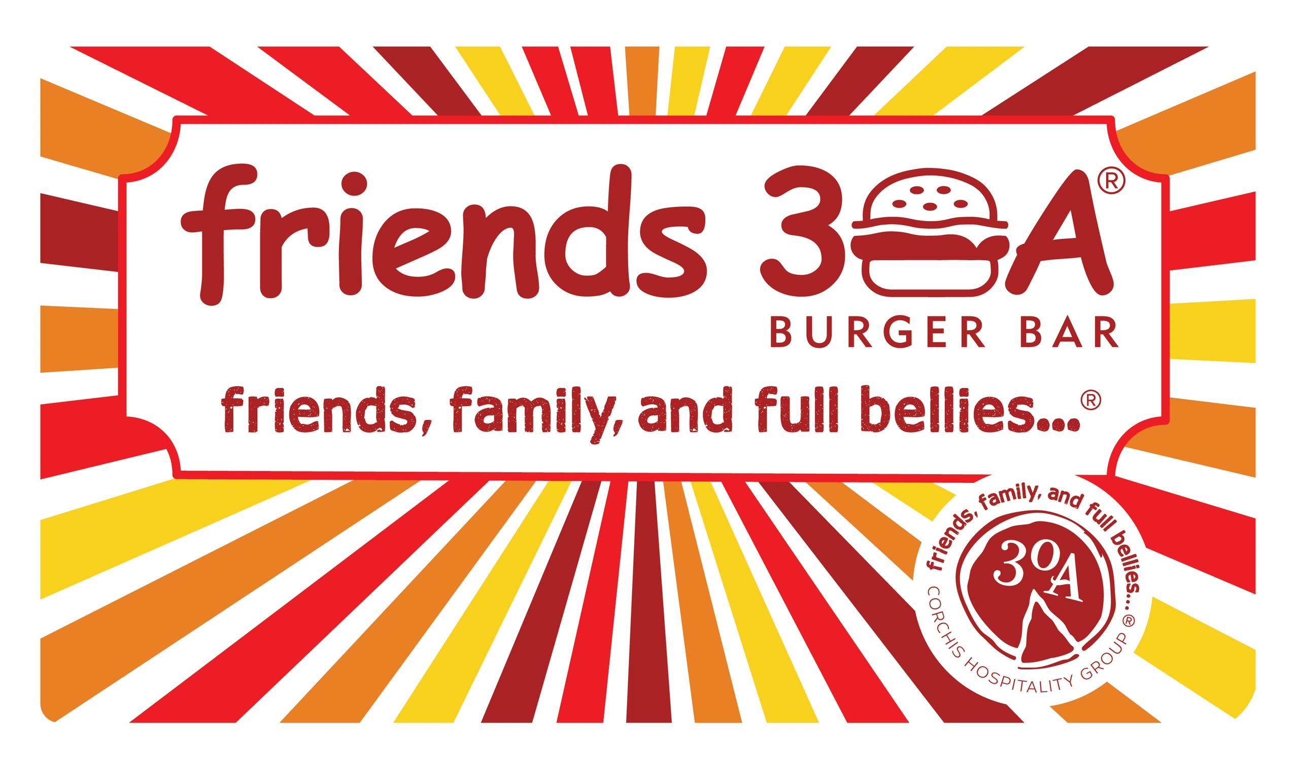 Friends 30A Burger Bar brand identity and logo