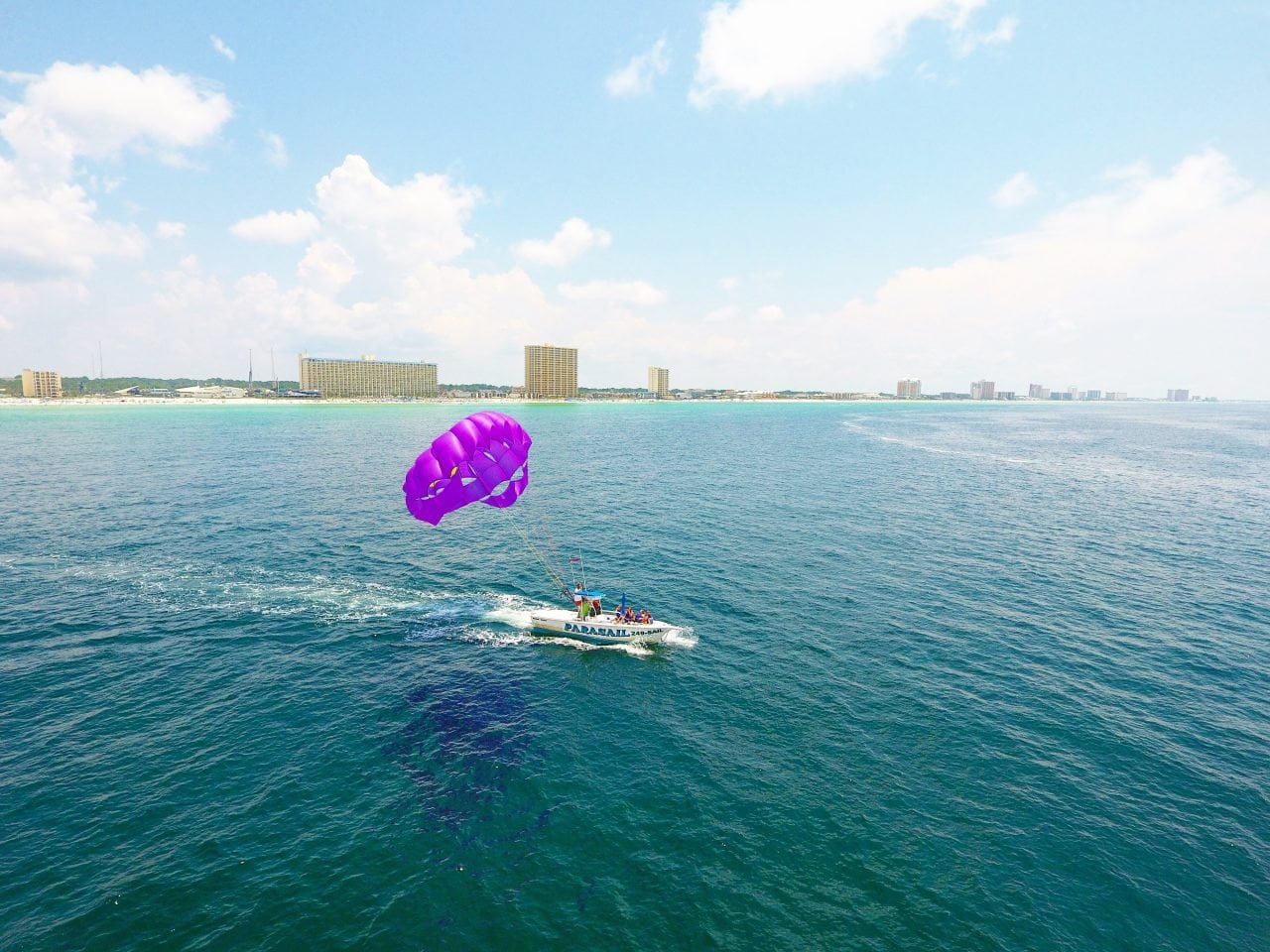 Parasail flight over the Gulf of Mexico near Panama City Beach
