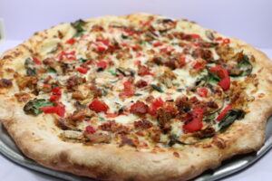 Pizza served at Roberto's Pizzeria and Sports Bar in Baytowne Wharf