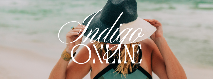 Indigo boutique branding image from the WaterColor Town Center store