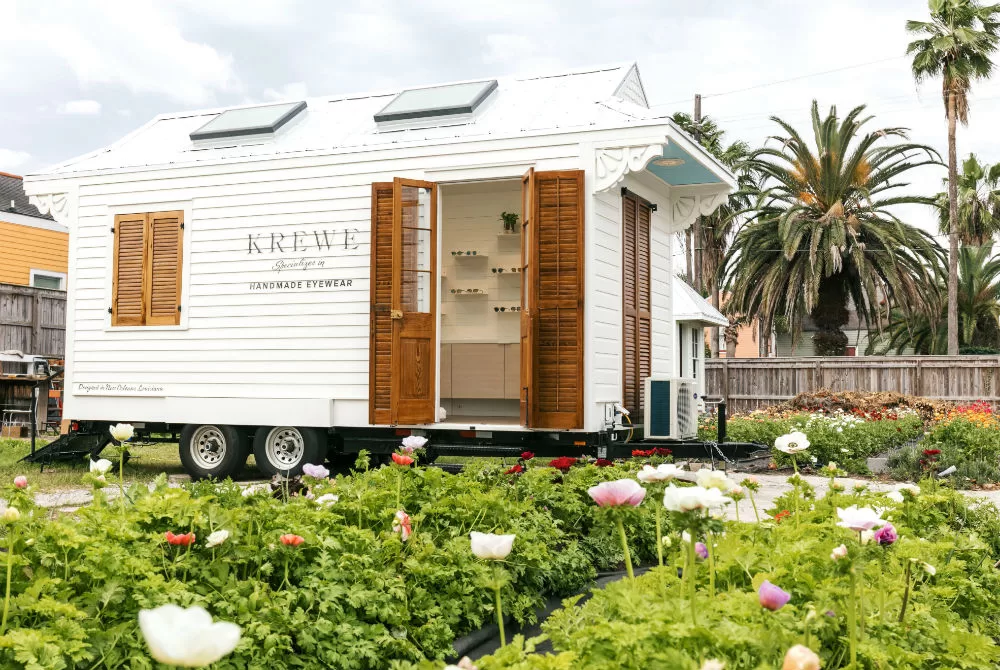 Tiny house structure with shotgun-home design used by KREWE in Alys Beach