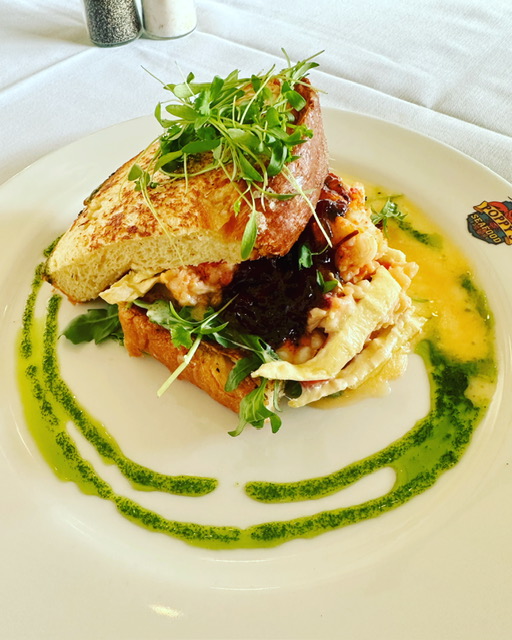 Lobster Melt sandwich with melted brie and bacon jam at Poppy's Seafood Factory
