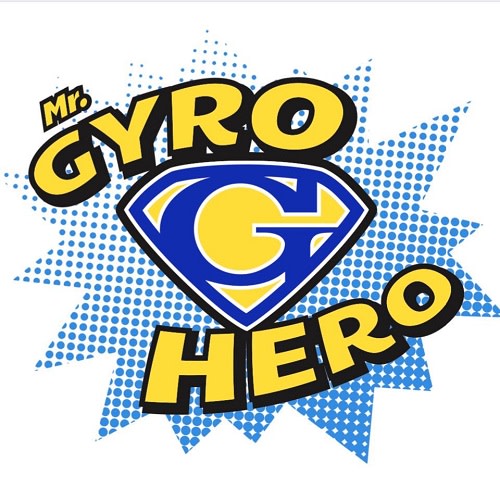 Mr. Gyro Hero logo, Mediterranean food truck in Seaside, Florida