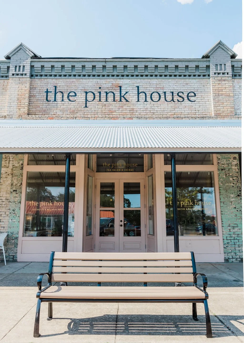 Interior view of The Pink House Aesthetics & Wellness Boutique in downtown DeFuniak Springs