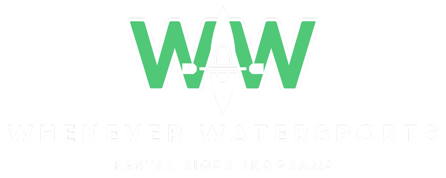 Whenever Watersports self-serve rental kiosk instructions