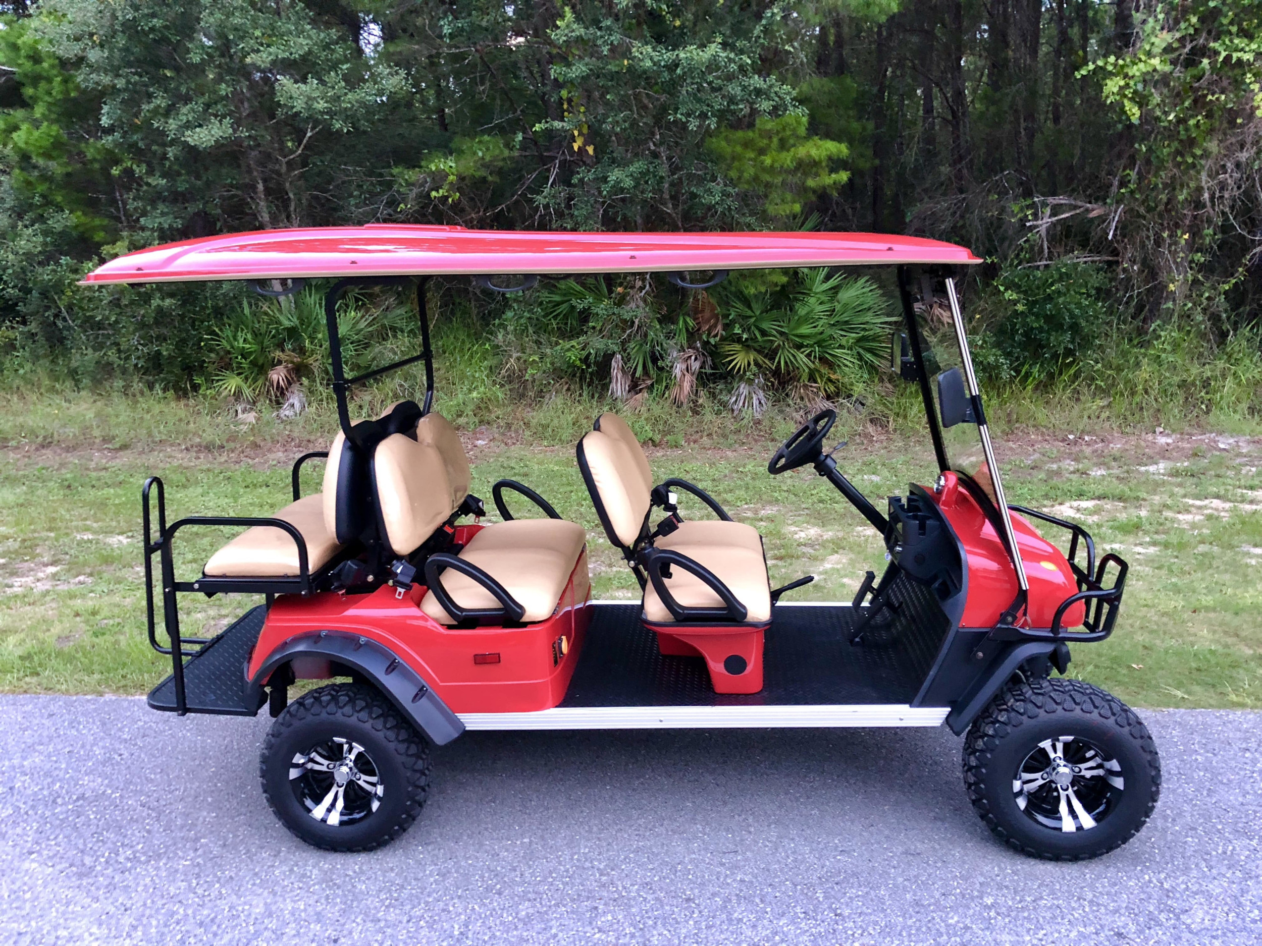 Street legal golf cart delivered by The Rental Shop 30A for use on Highway 30A in Santa Rosa Beach