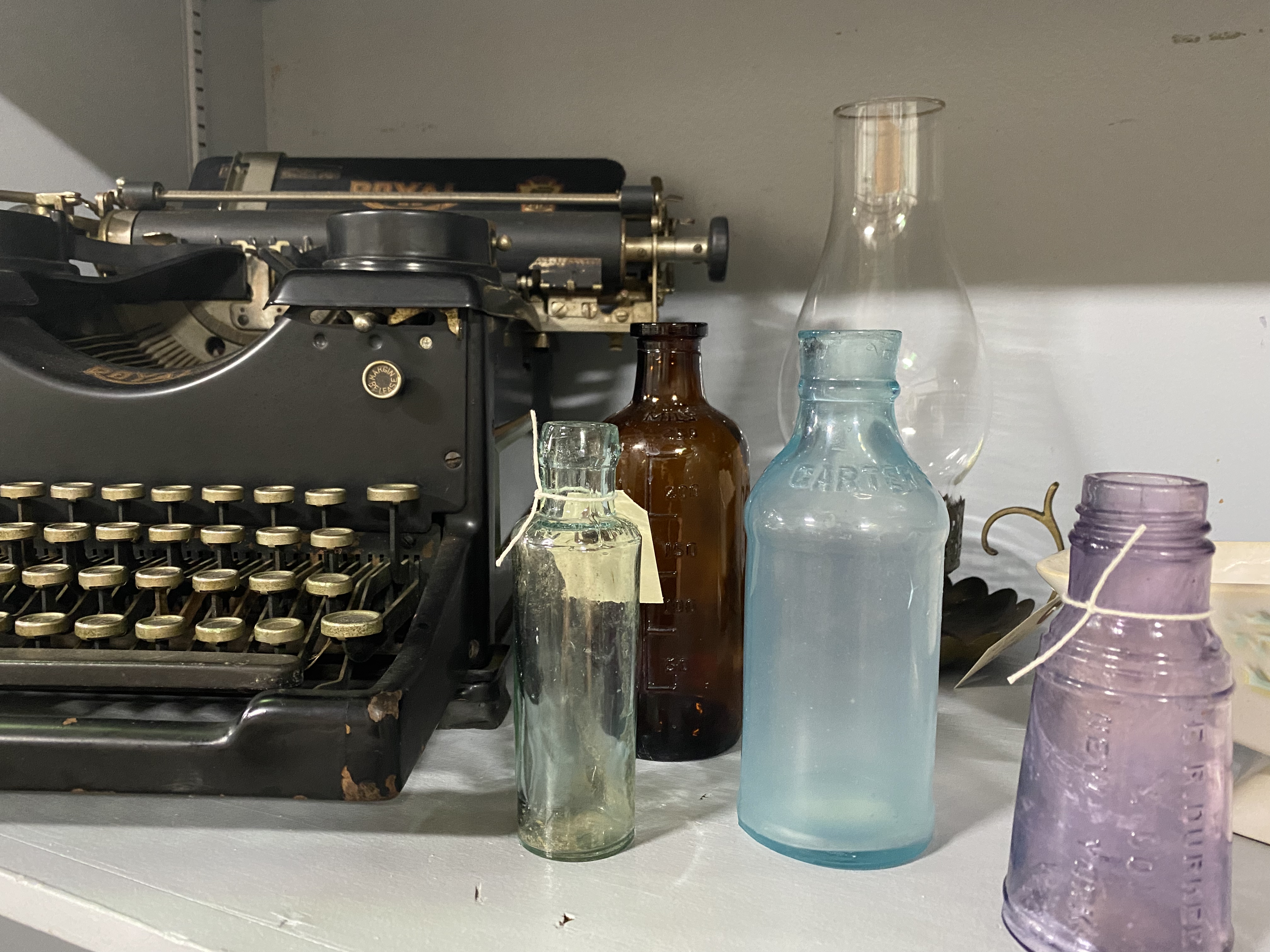 Antiques and collectibles displayed inside Funky Pumpkin in DeFuniak Springs