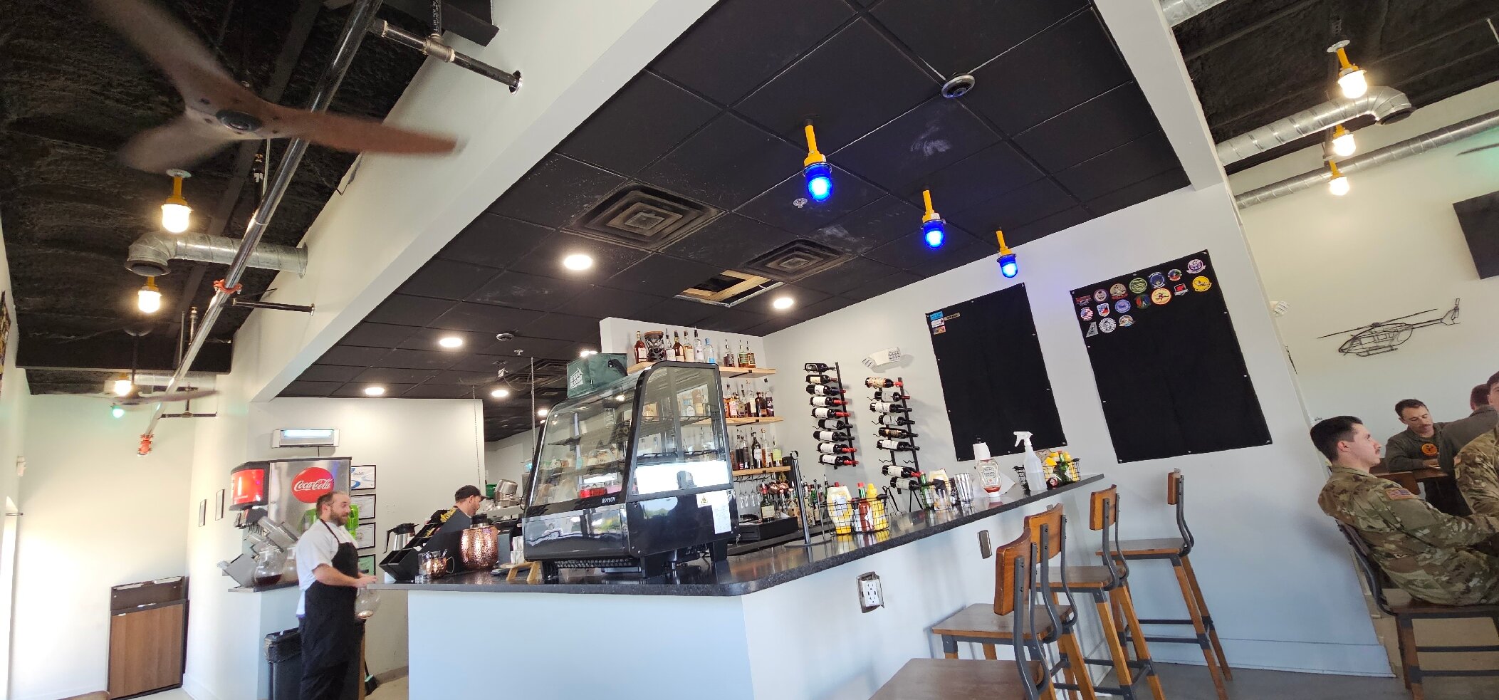 Aviation-themed dining area at Stick and Rudder Pub near Bob Sikes Airport in Crestview