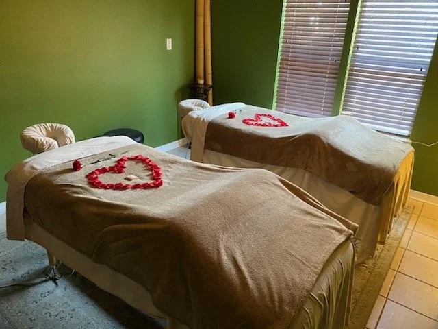 Couple's treatment room at Adiva's Ageless Aesthetics Spa in Crestview, Florida