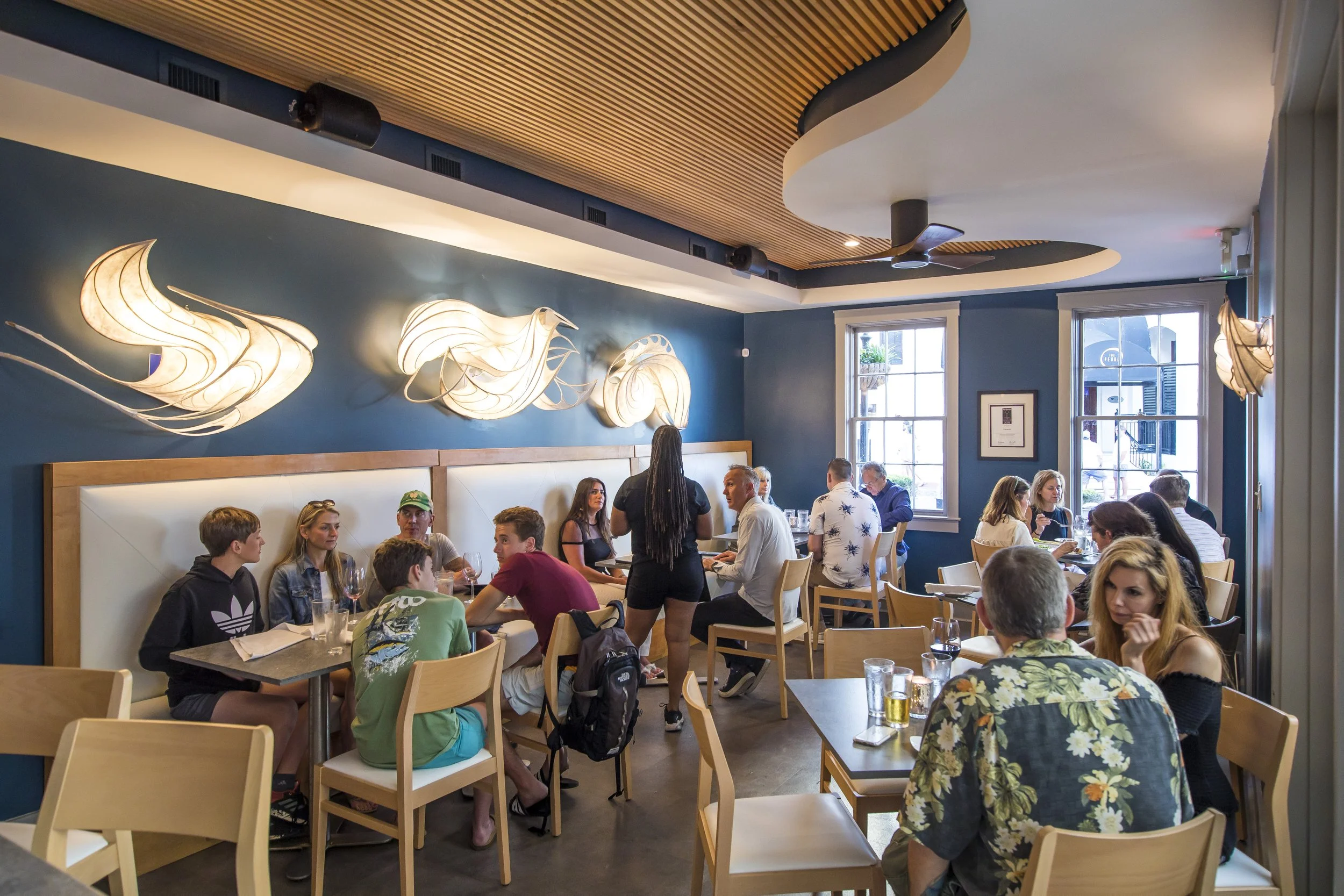 Dining room setting at Edward's Fine Food & Wine in Rosemary Beach