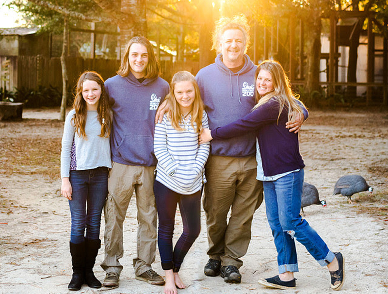 The de Ridder family, owners and caretakers of Emerald Coast Zoo