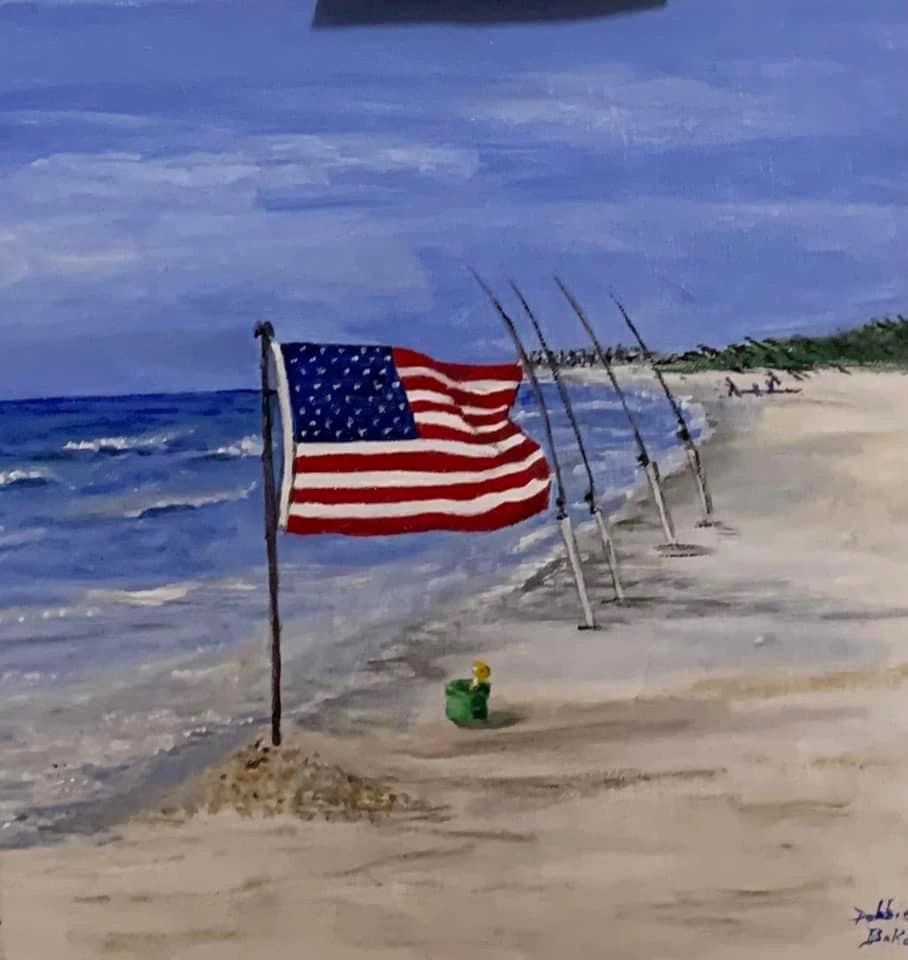 Original paintings displayed on the walls of DeFuniak Springs Art Co-Op