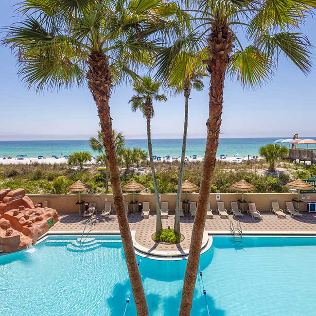 Pool and rockslide at Wyndham Garden Fort Walton Beach on Okaloosa Island