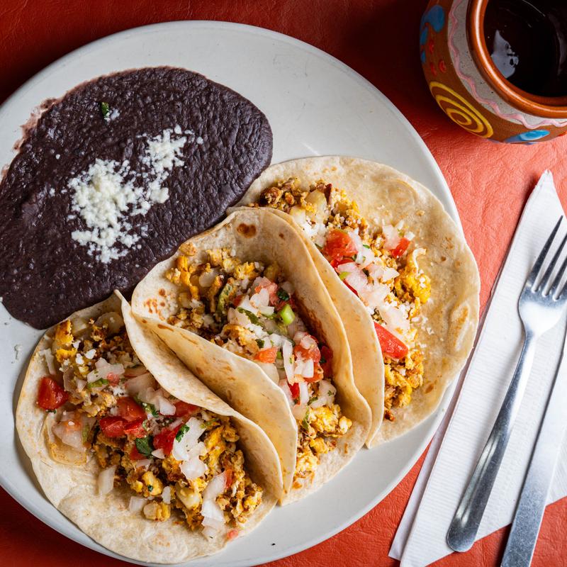Wrapped breakfast tacos at Buenos Dias Cafe in Gulf Breeze