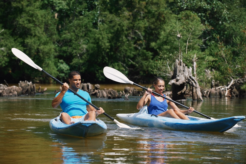 Kayaking on Coldwater Creek at Adventures Unlimited Outdoor Center