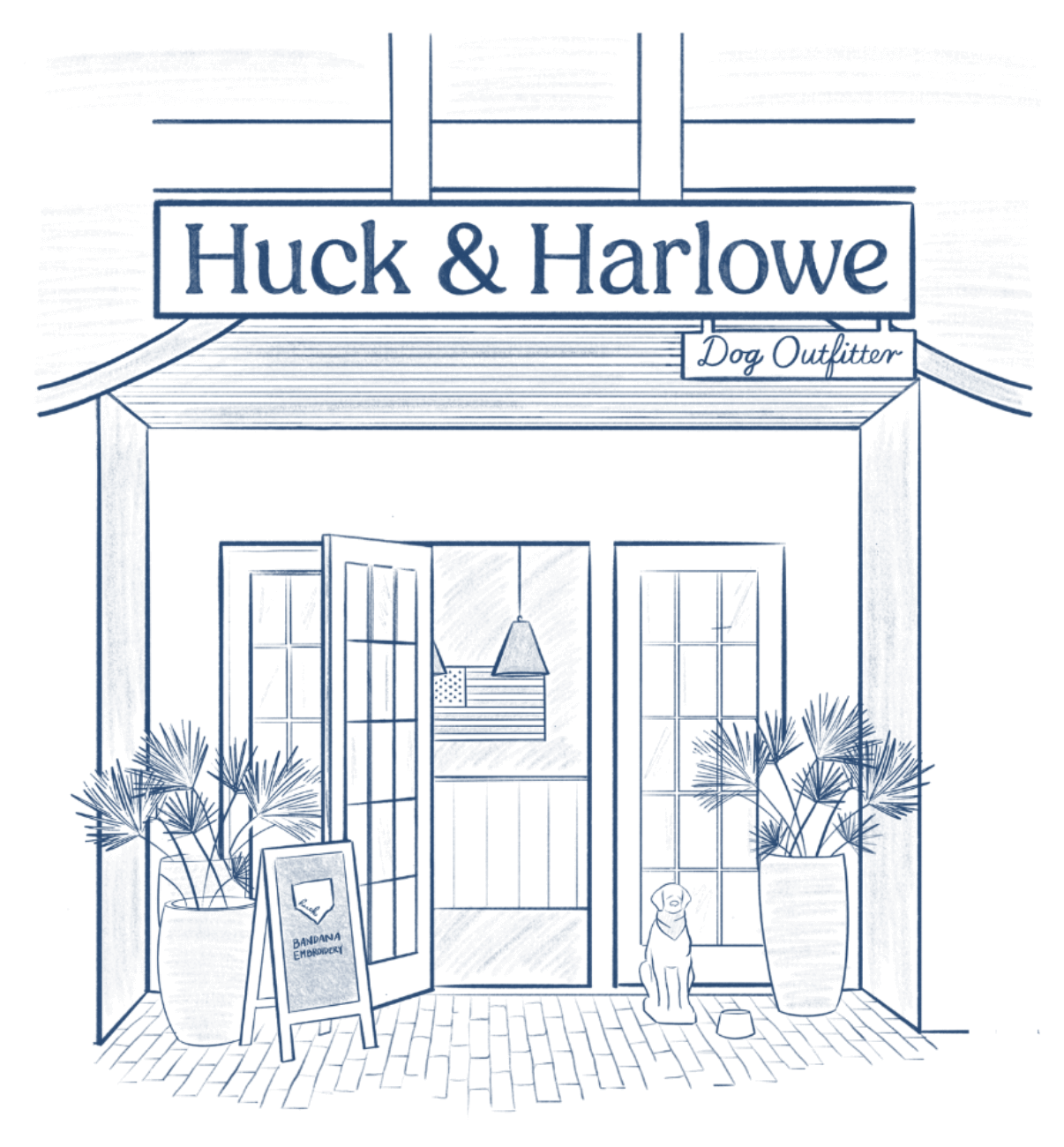 Huck & Harlowe original storefront location in Rosemary Beach's Barrett Square