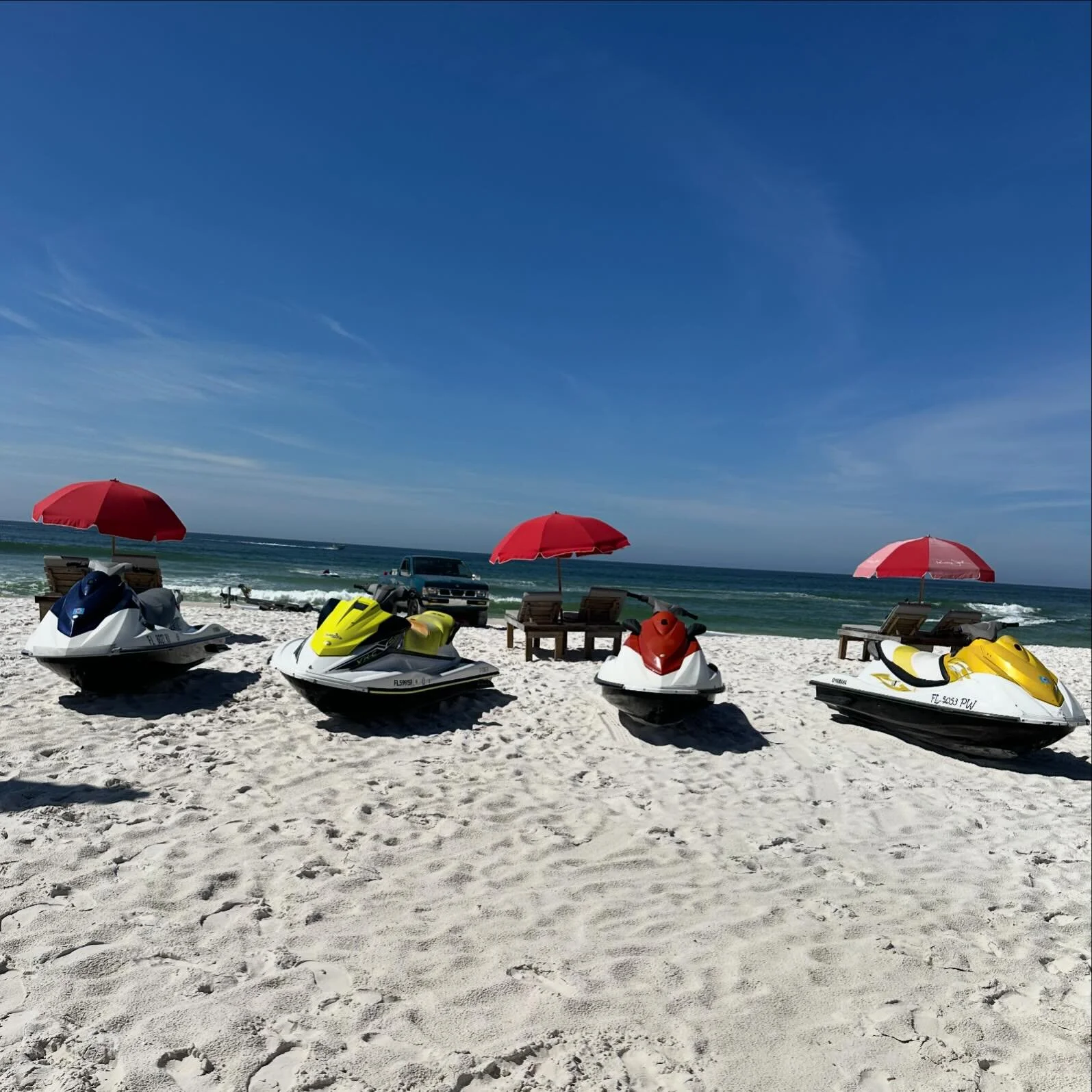 Jet ski rental activity at Easy E Watersports on Panama City Beach