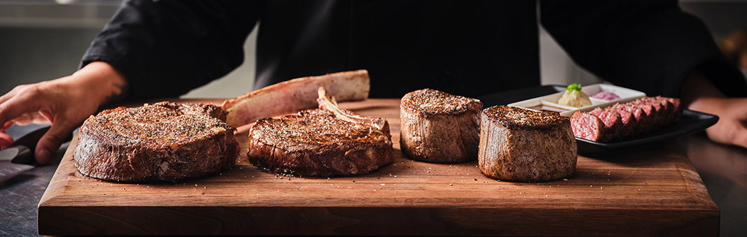 Assortment of prime steaks served at Fleming's Prime Steakhouse and Wine Bar