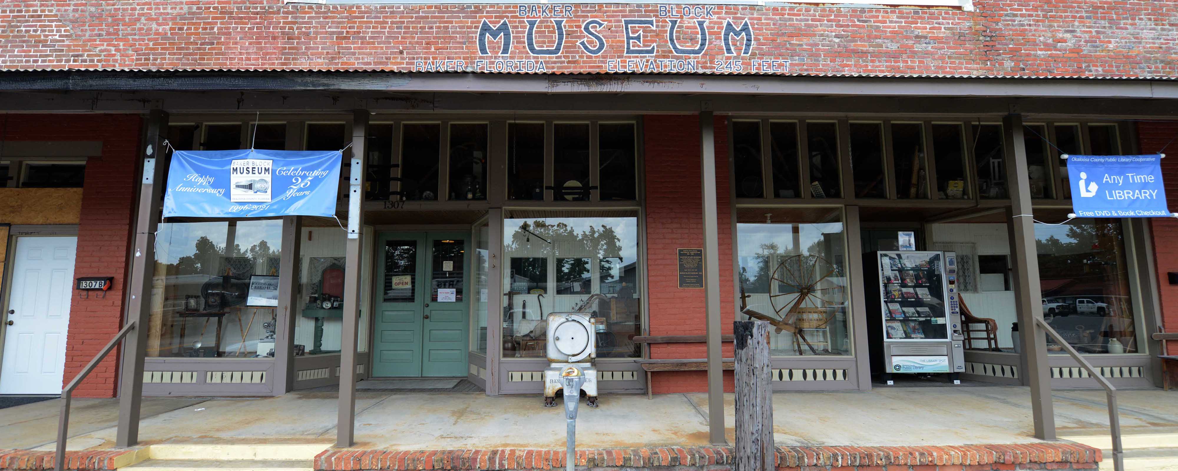 Baker Block Museum's historic brick mercantile building in Baker, Florida