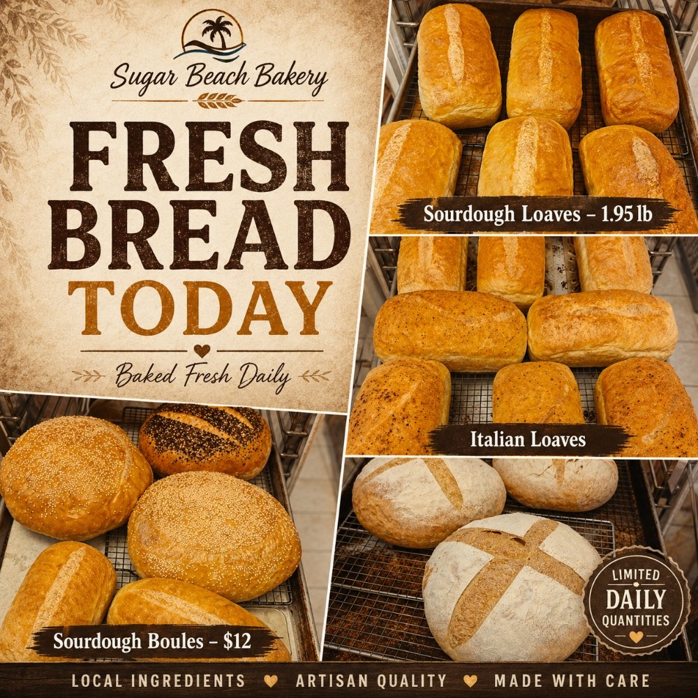 Fresh baked goods on display at Sugar Beach Bakery in Gulf Breeze