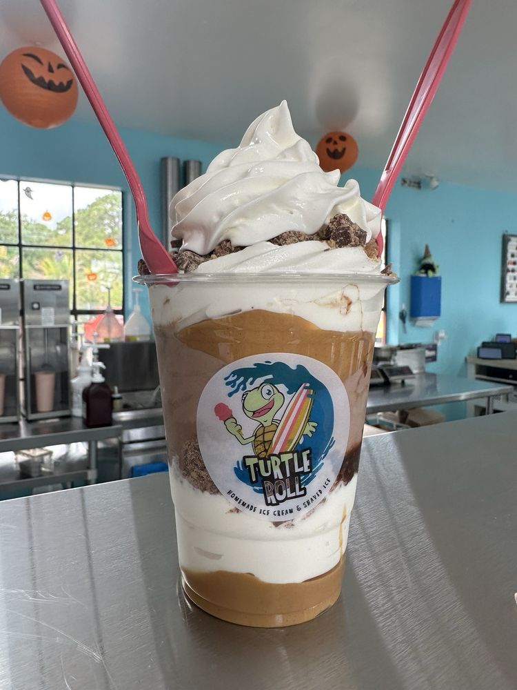 Ice cream treat from Turtle Roll Homemade Ice Cream in Gulf Breeze
