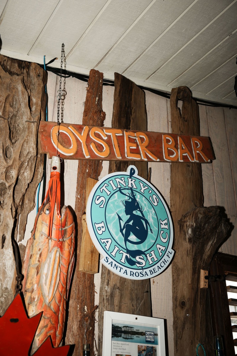 Stinky's Bait Shack bar and bait and tackle shop on Scenic Highway 30A in Dune Allen Beach
