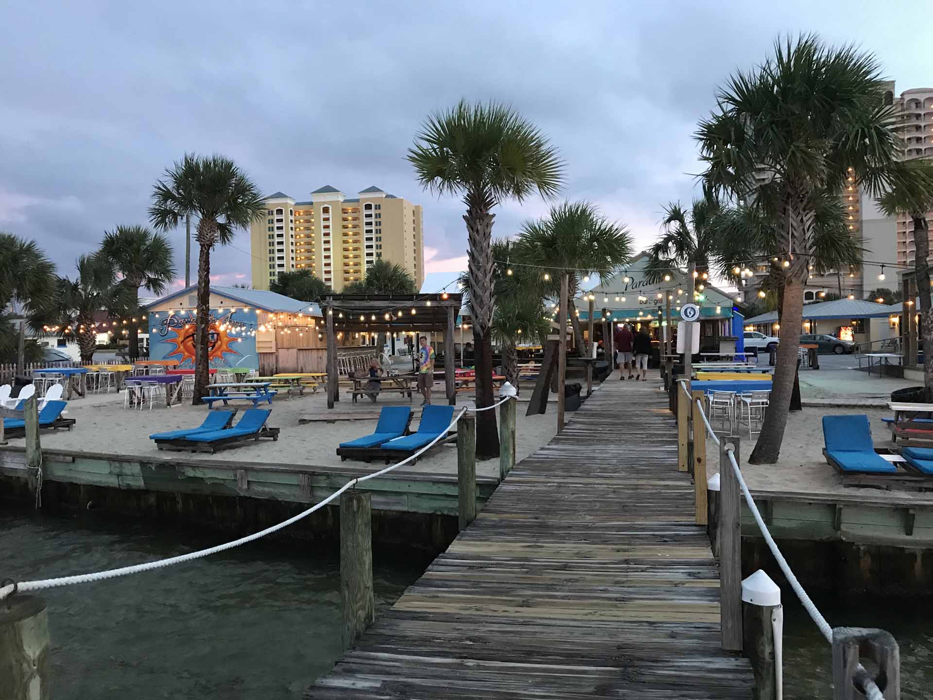 Waterfront view behind Paradise Bar and Grill on Santa Rosa Sound