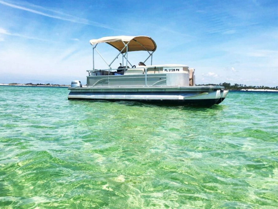 Pontoon boat rental on Grand Lagoon in Panama City Beach