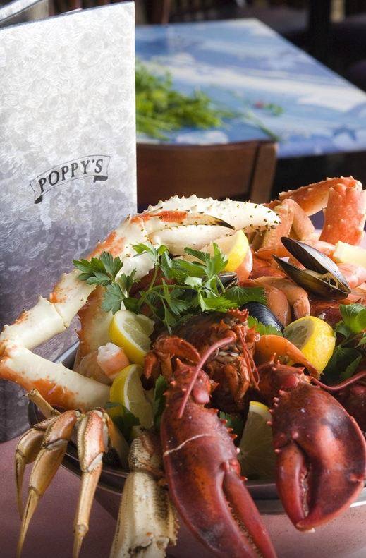 Steamed seafood bucket served at Poppy's Seafood Factory in Destin