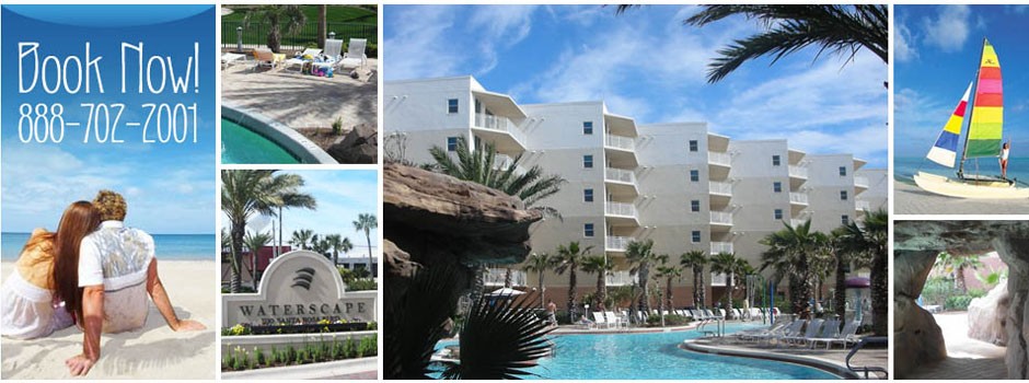 Waterscape Resort of Fort Walton Beach courtyard and pools on Okaloosa Island