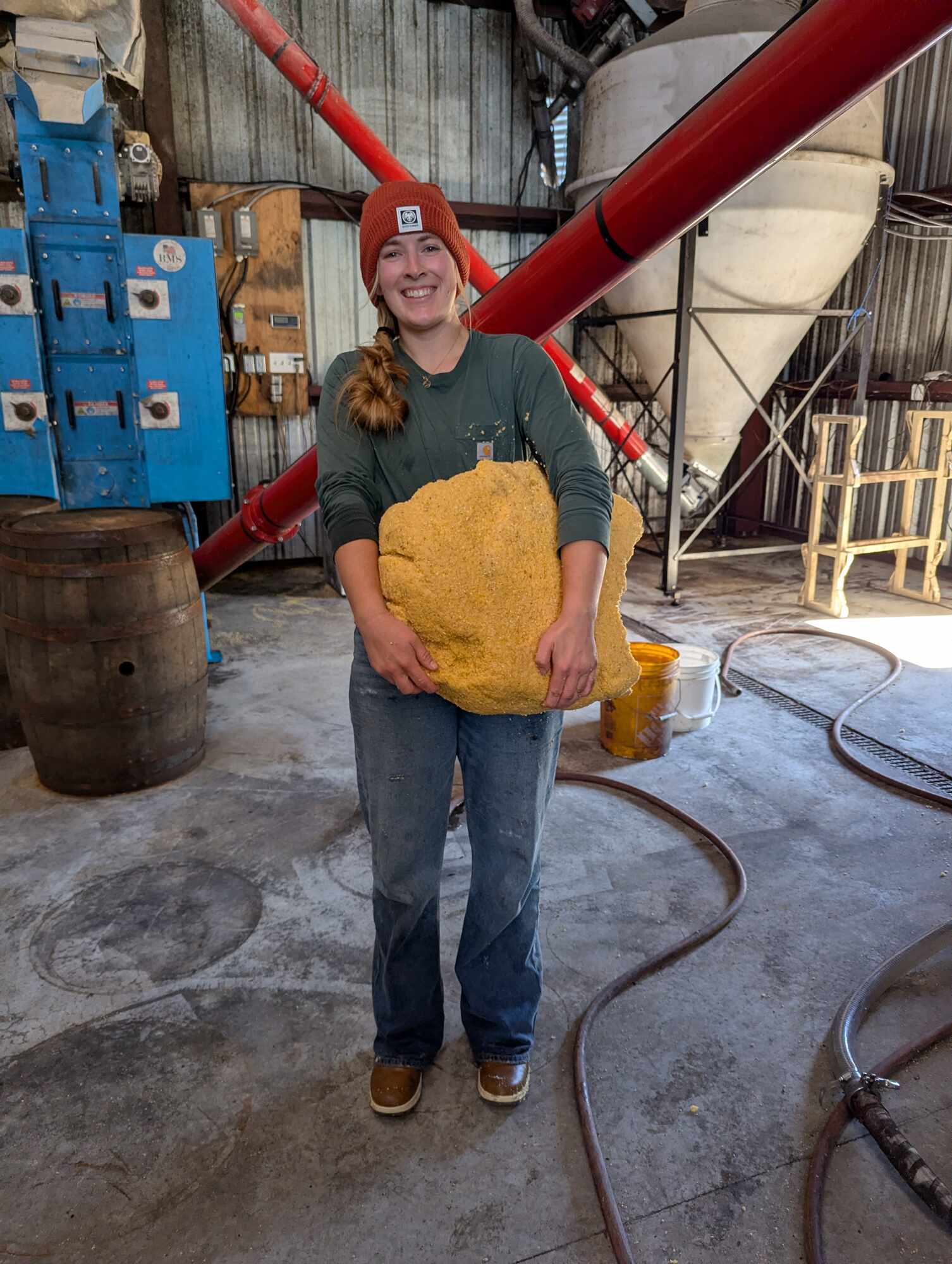 Spent grain block from the distilling process at Timber Creek Distillery