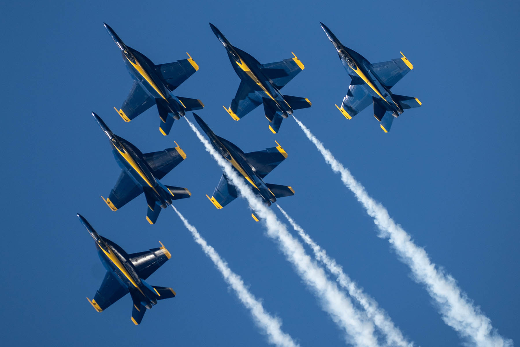 Blue Angels jets flying in formation