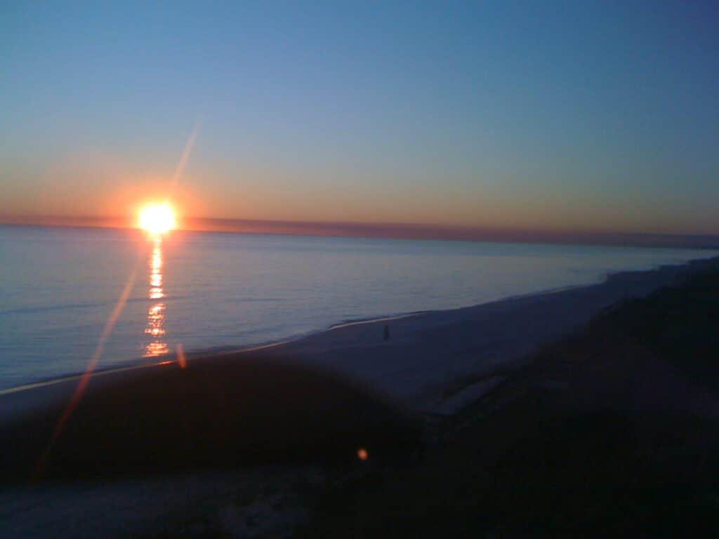 Sunset over the Gulf at Santa Rosa Beach along Scenic Highway 30A