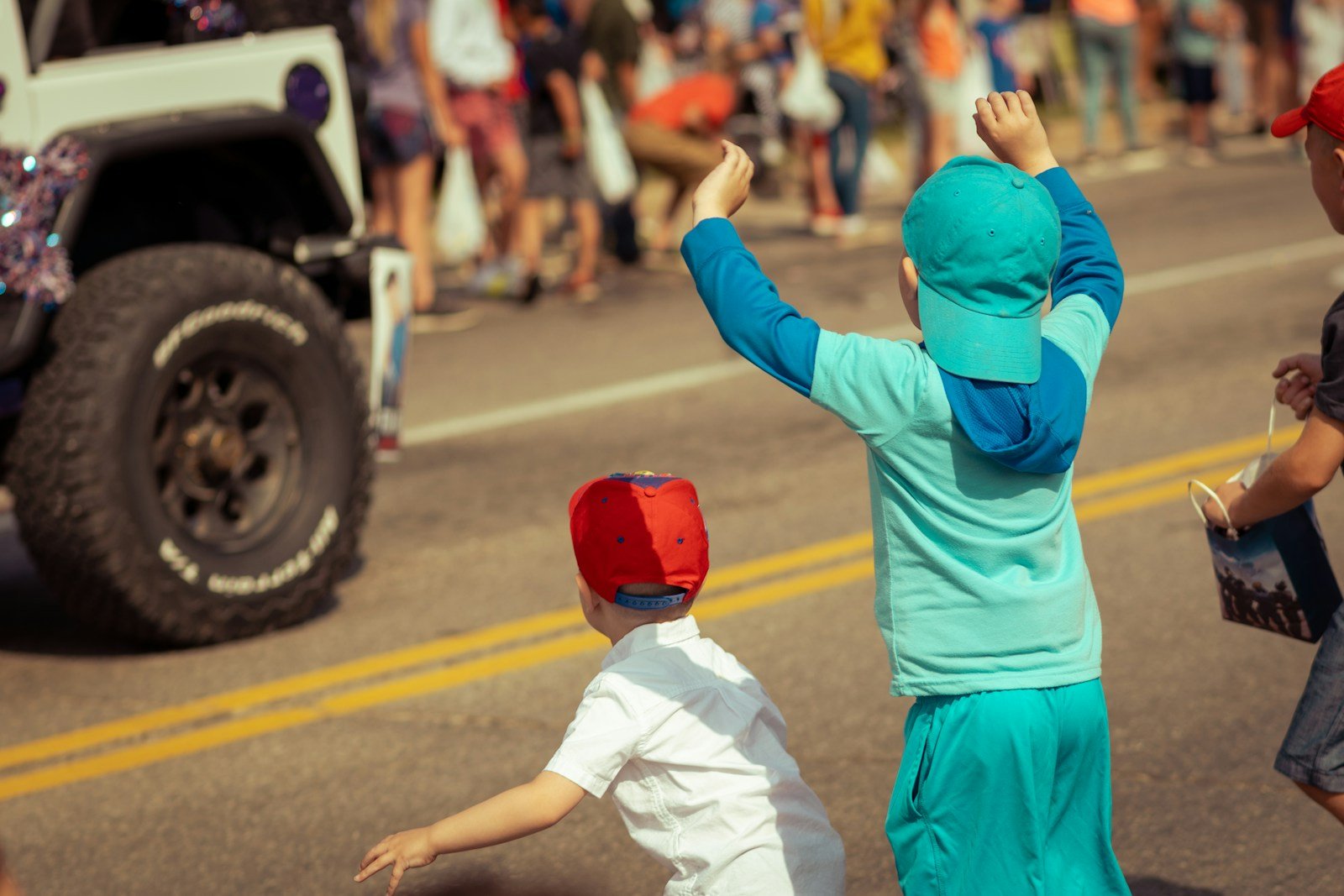 Children taking part in a community parade
