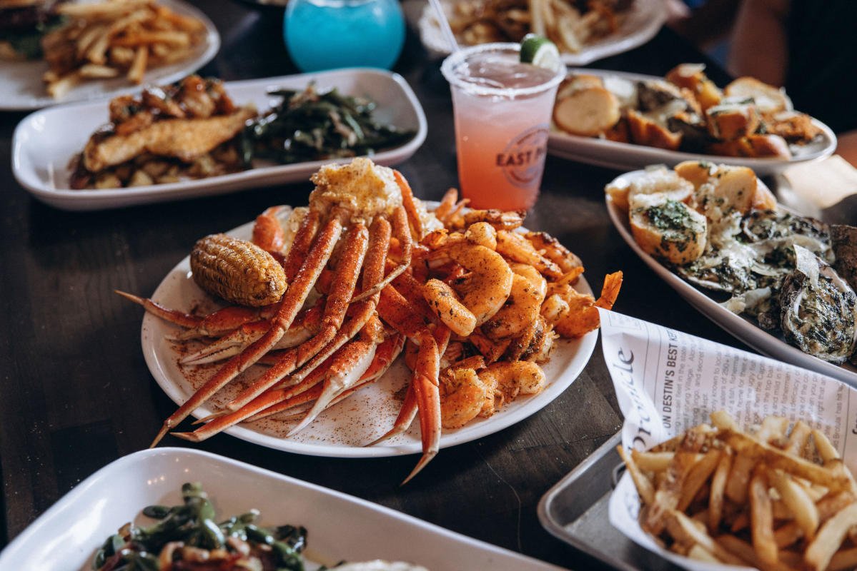 Waterfront food at HarborWalk Village on Destin Harbor
